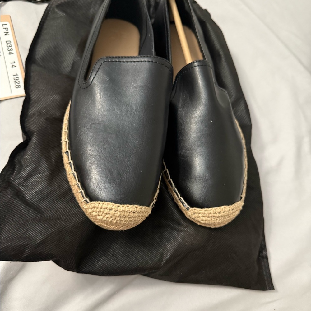 JustFab Black and Tan Slip-On Loafers